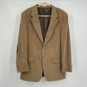 Bar WS Mens Western Corduroy Blaer‎ Size 42L Elbow Patches Rockabilly Sport Coat